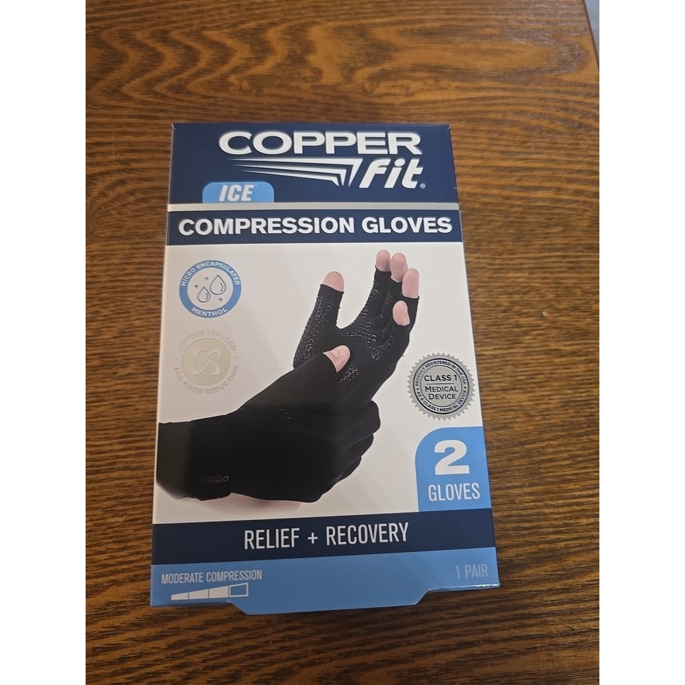 Copper Fit Unisex‎ Hand Relief Compression Gloves Size S/M - Picture 2 of 4